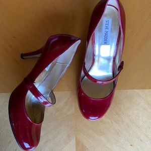 Steve Madden red patent leather Mary Jane pump